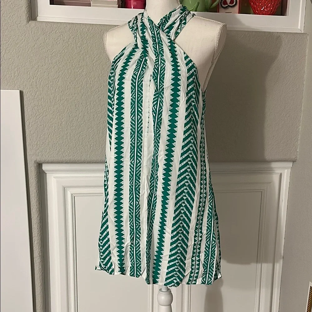 Cupshe Striped Crossover Halterneck Mini Dress NWT - Picture 3 of 13